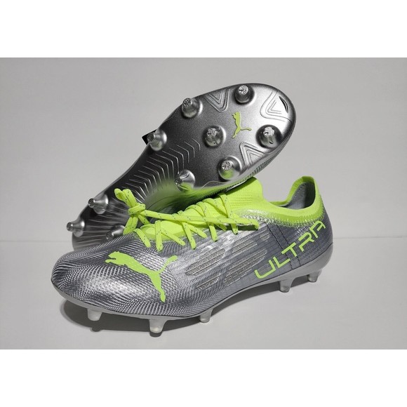 New Puma ULTRA 1.4 FG/AG Silver Green Soccer Cleats 106723-01 Women Size 8 RARE - Picture 1 of 9